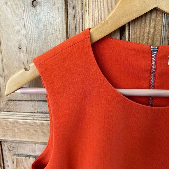 Elizabeth and James Orange Sleeveless Blouse Zip Back Autumn Tank Top Size‎ XS - Picture 4 of 10